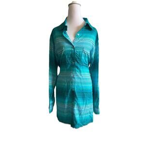 Shirt Maxi Dress Swim Coverup Button Down Beach Casual Comfy Long Sleeve Cruise